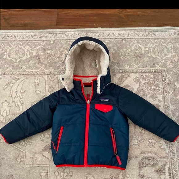 Patagonia Baby Reversible Tribbles Hoody - Stone Blue - Picture 2 of 6